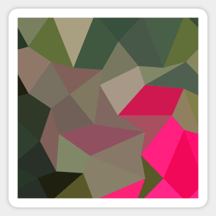 Cerise Red Green Abstract Low Polygon Background Sticker